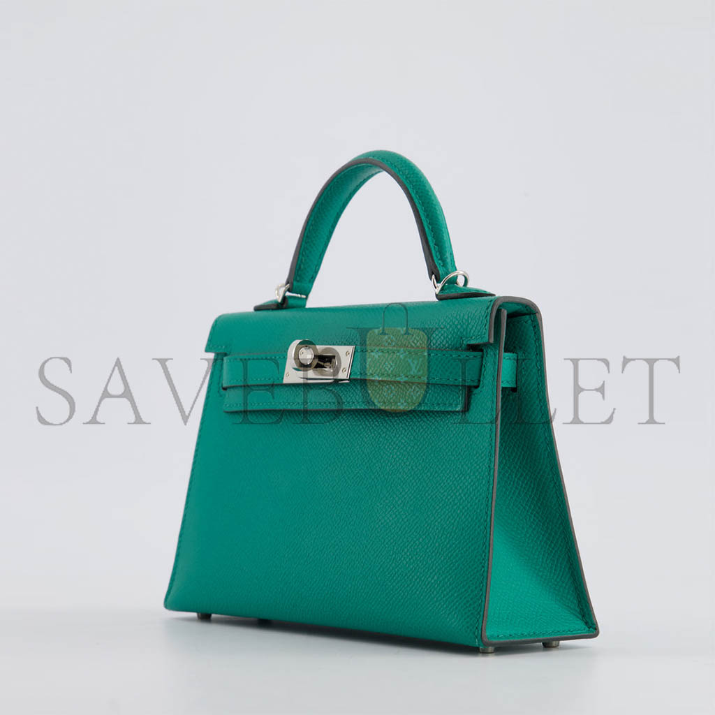 HERMÈS MASTER MINI KELLY II BAG EPSOM MALACHITE (19*12*5.5cm) 